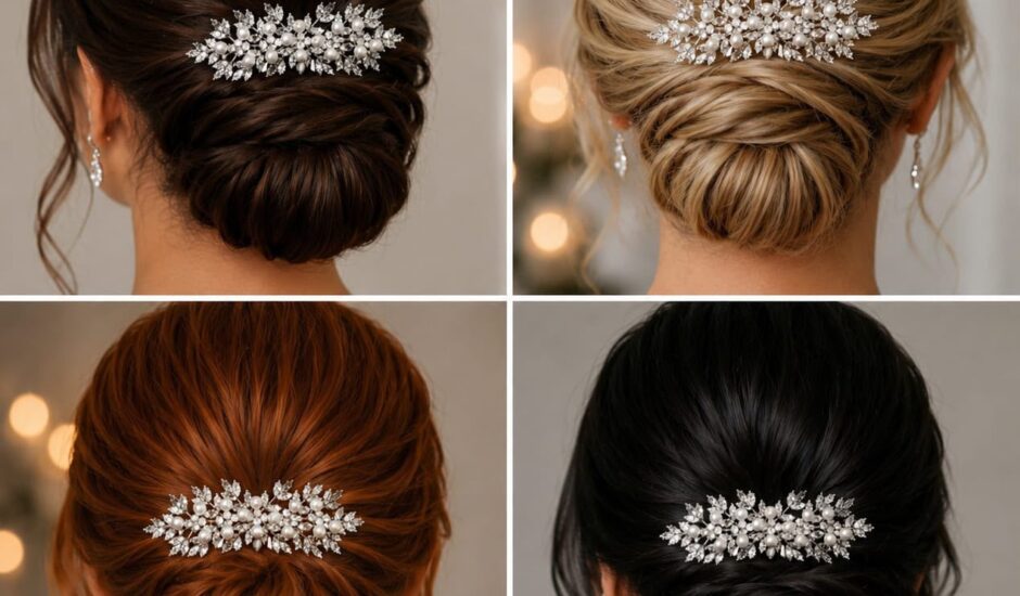 Grinaldas personalizadas: joias que transformam o penteado da noiva em uma peça única